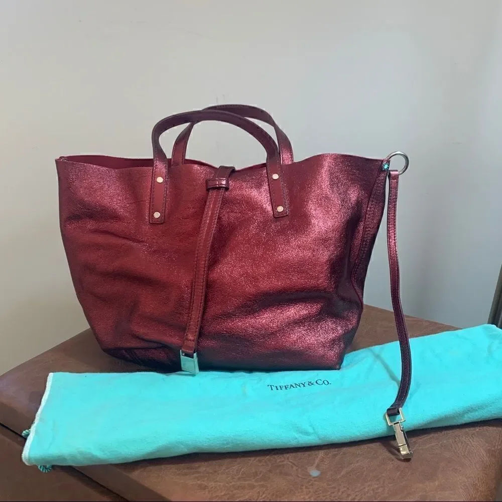 Tiffany & Co. Reversible Burgundy Suede/Leather